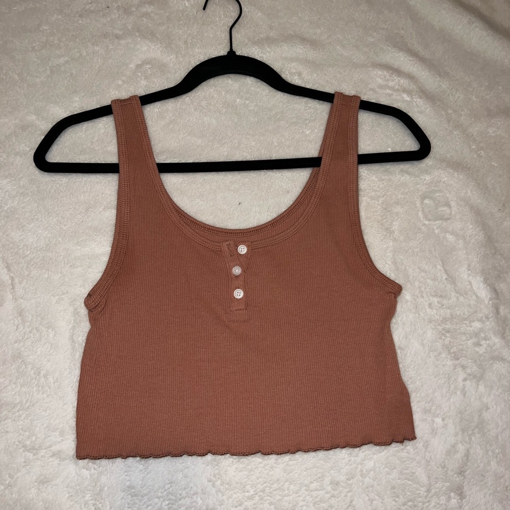 American Eagle ribbed cropped tank